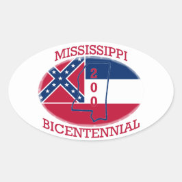 PEGATINA OVALADA MISSISSIPPI BICENTENNIAL