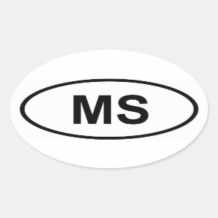 Pegatina Ovalada Mississippi "MS"