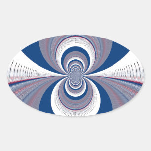 Pegatina Ovalada Mitad Azul