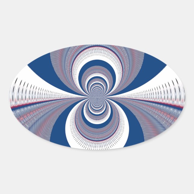 Pegatina Ovalada Mitad Azul (Anverso)