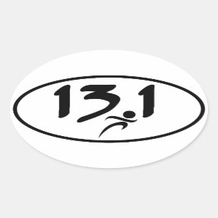 Pegatina Ovalada mitad-maratón 13,1