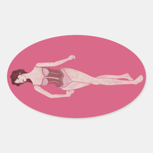 Pegatina Ovalada m'lady mannequin (Anverso)