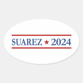 Pegatina Ovalada Modern Francis Suarez 2024 Presidente de los Estad