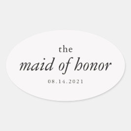 Pegatina Ovalada Moderna caligrafía empleada de Boda de honor