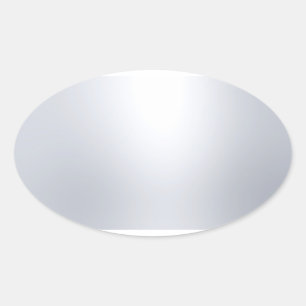Pegatina Ovalada Moderno Falso Template Blanco Plateado Glamuroso