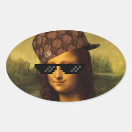 Pegatina Ovalada Mona Lisa Thug Life Art Life