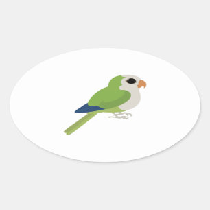 Pegatina Ovalada Monk Parakeet