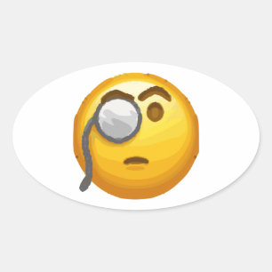 Pegatina Ovalada monóculo de emoji