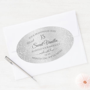 Pegatina Ovalada Monograma de etiquetas de productos de Purpurina s