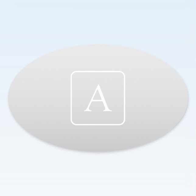 Pegatina Ovalada Monograma sutil gradiente gris claro (Subido por el creador)