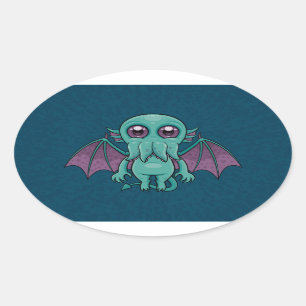 Pegatina Ovalada Monstruo de Cthulhu