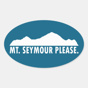 Pegatina Ovalada Monte Seymour Por Favor