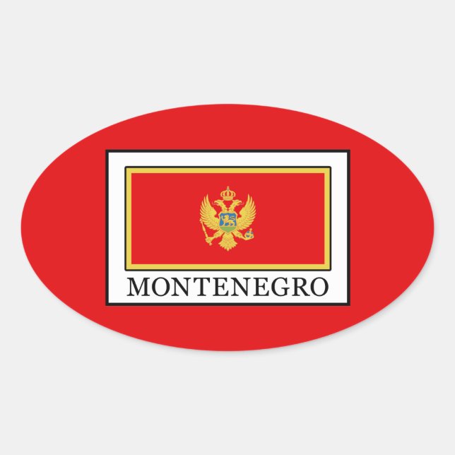 Pegatina Ovalada Montenegro (Anverso)