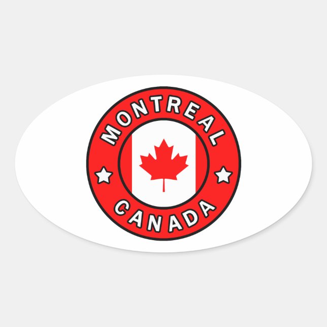 Pegatina Ovalada Montreal Canadá (Anverso)
