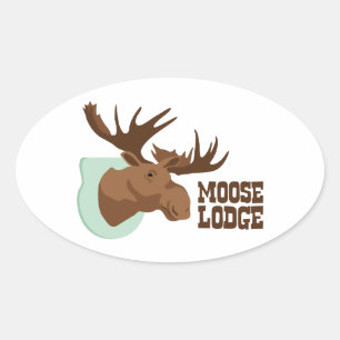 Pegatina Ovalada Moose Lodge