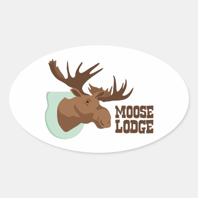 Pegatina Ovalada Moose Lodge (Anverso)
