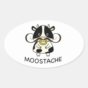 Pegatina Ovalada Moostache