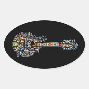 Pegatina Ovalada Mosaic Mandolin