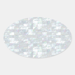Pegatina Ovalada Mosaico nacarado
