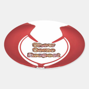 Pegatina Ovalada Mostrar algunas imágenes de respeto