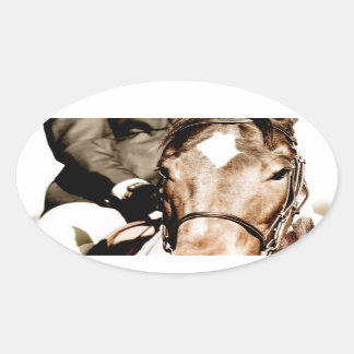 Pegatina Ovalada Mostrar caballo