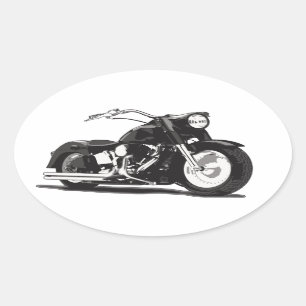 Pegatina Ovalada Moto negro