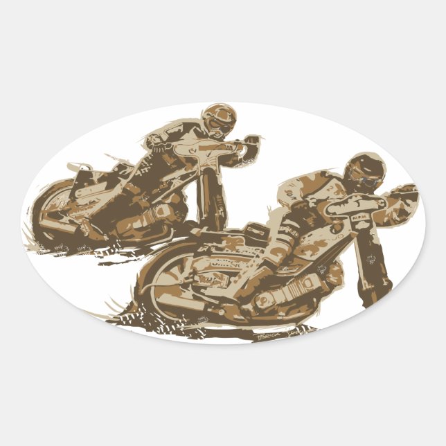 Pegatina Ovalada Motocicletas Speedway (Anverso)