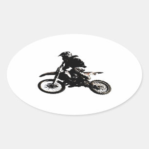 Pegatina Ovalada Motocross