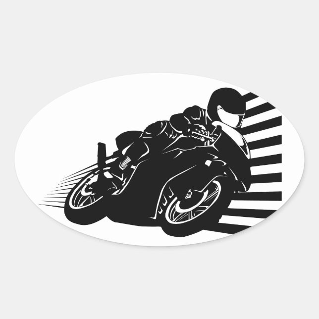 Pegatina Ovalada Motorcycle (Anverso)