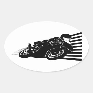Pegatina Ovalada Motorcycle
