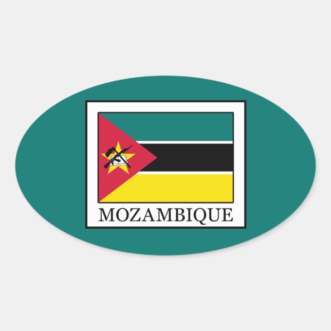 Pegatina Ovalada Mozambique (Anverso)