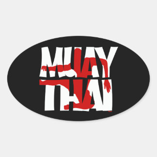 Pegatina Ovalada Muay Thai