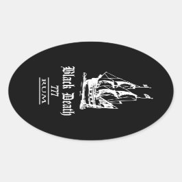 Pegatina Ovalada Muerte negra 777 - Aceite