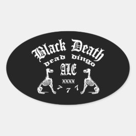 Pegatina Ovalada Muerte negra 777 - Dingo muerto