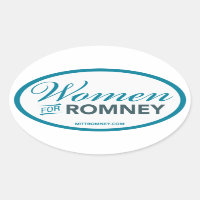 Mujeres Para Mitt Romney 2012 (Pegatina Óvalo Blan