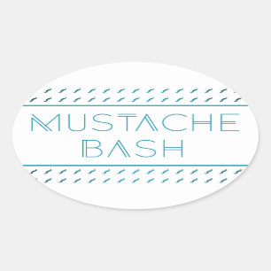 Pegatina Ovalada Mustache Bash Metro