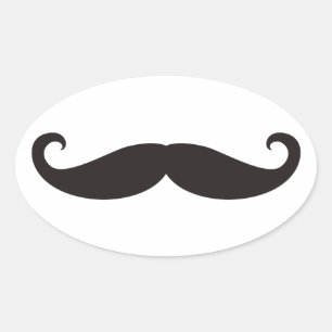 Pegatina Ovalada Mustache / Mustache / Schnurrbart