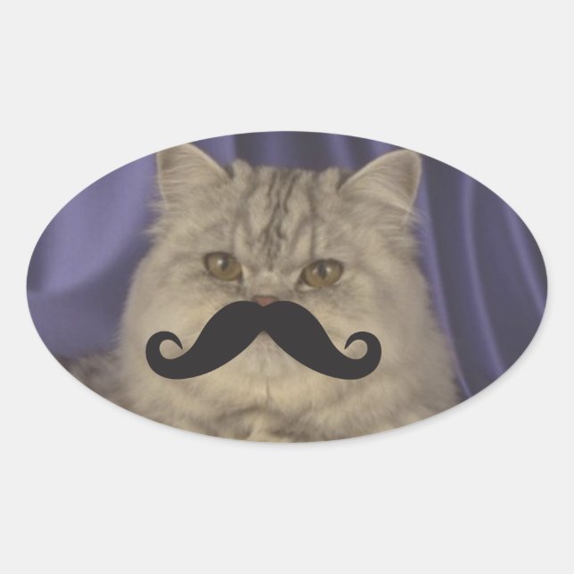 Pegatina Ovalada Mustache Qpc Template (Anverso)