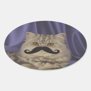 Pegatina Ovalada Mustache Qpc Template