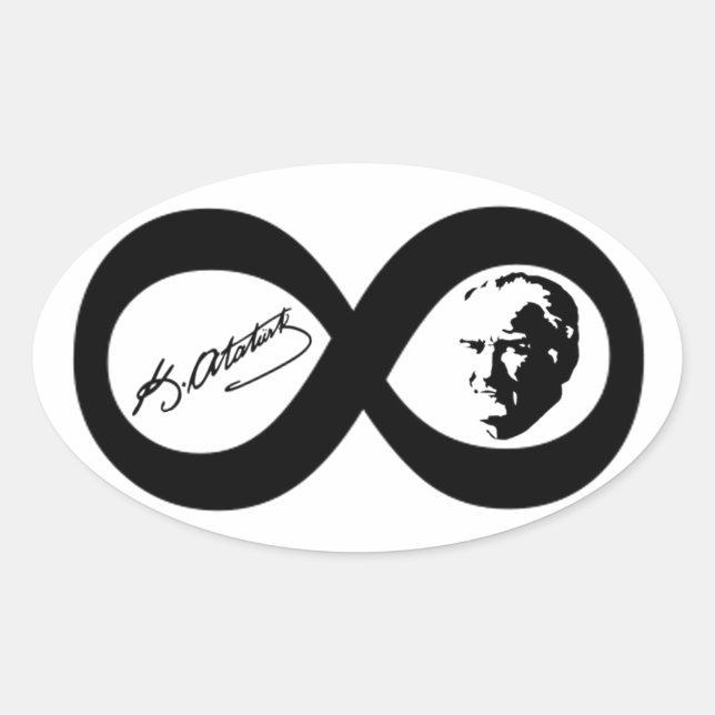 Pegatina Ovalada Mustafa Kemal Ataturk (Anverso)
