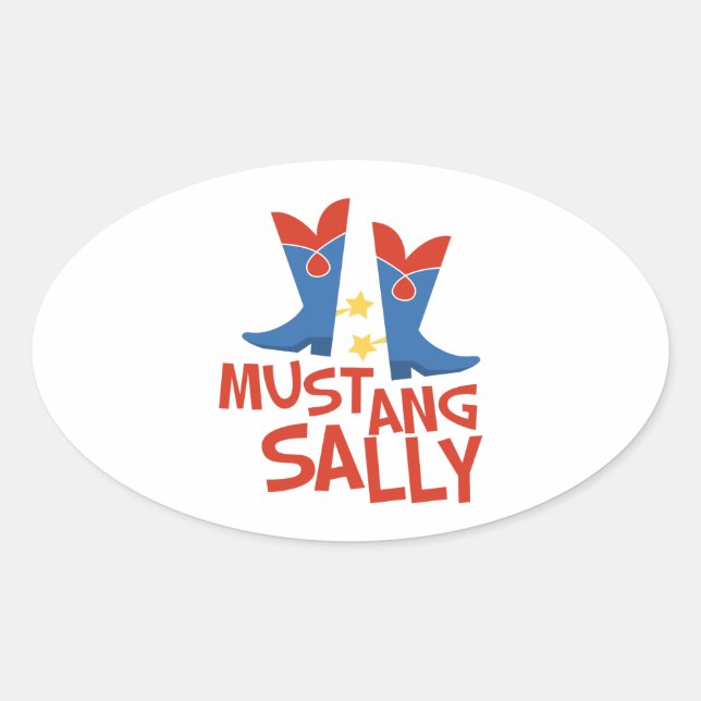 Pegatina Ovalada Mustang Sally (Anverso)