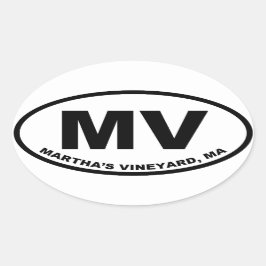 Pegatina Ovalada MV del viñedo de Martha