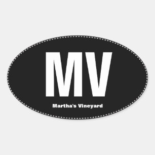 Pegatina Ovalada MV Pull Martha's Vineyard Oval Bumper Sticker