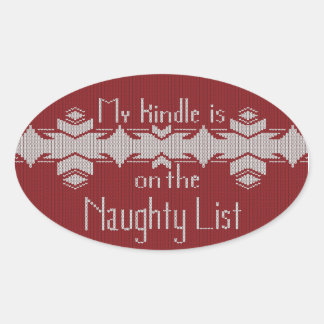 Pegatina Ovalada My Kindle Is on the Naughty List Sticker