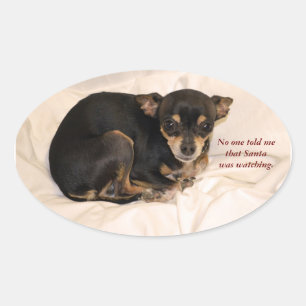 Pegatina Ovalada Nadie me dijo que Santa estaba mirando.