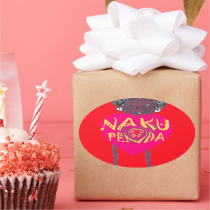 Pegatina Ovalada Nakupenda Love Art - Swahili Heart Design