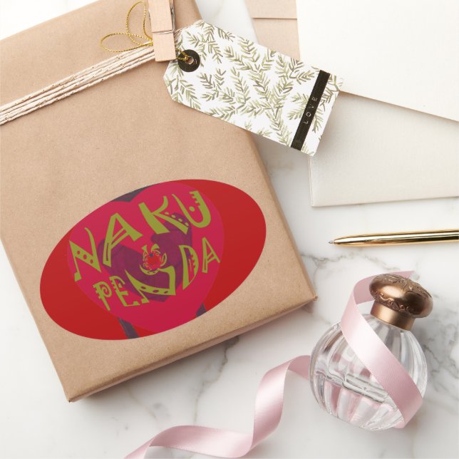 Pegatina Ovalada Nakupenda Sana Art Print Swahili Design (Regalar)