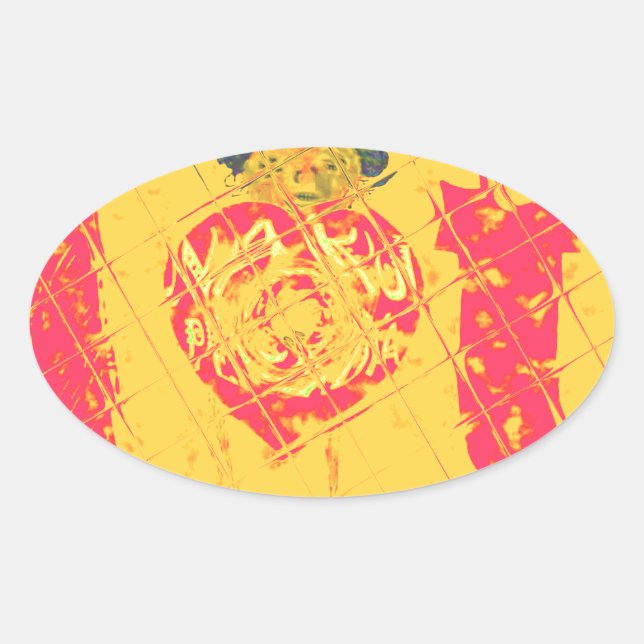 Pegatina Ovalada Nakupenda - Te Amo Palabra En Swahili Que Signific (Anverso)