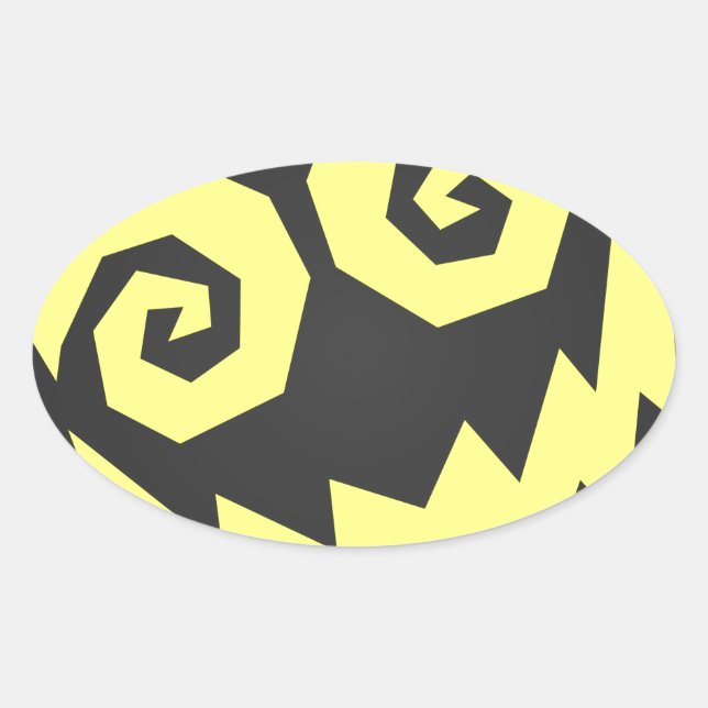Pegatina Ovalada NALGames Insane In The Face Black + Yellow (Anverso)