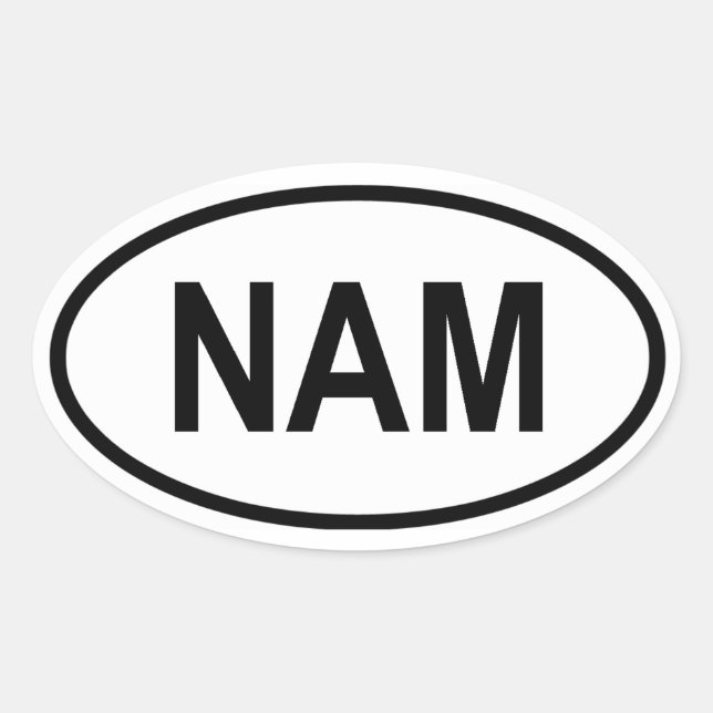 Pegatina Ovalada Namibia "NAM" (Anverso)